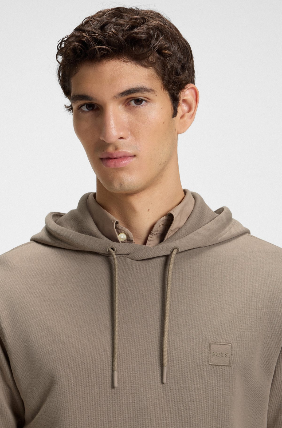 COTTON-TERRY HOODIE WITH LOGO PATCH - 3