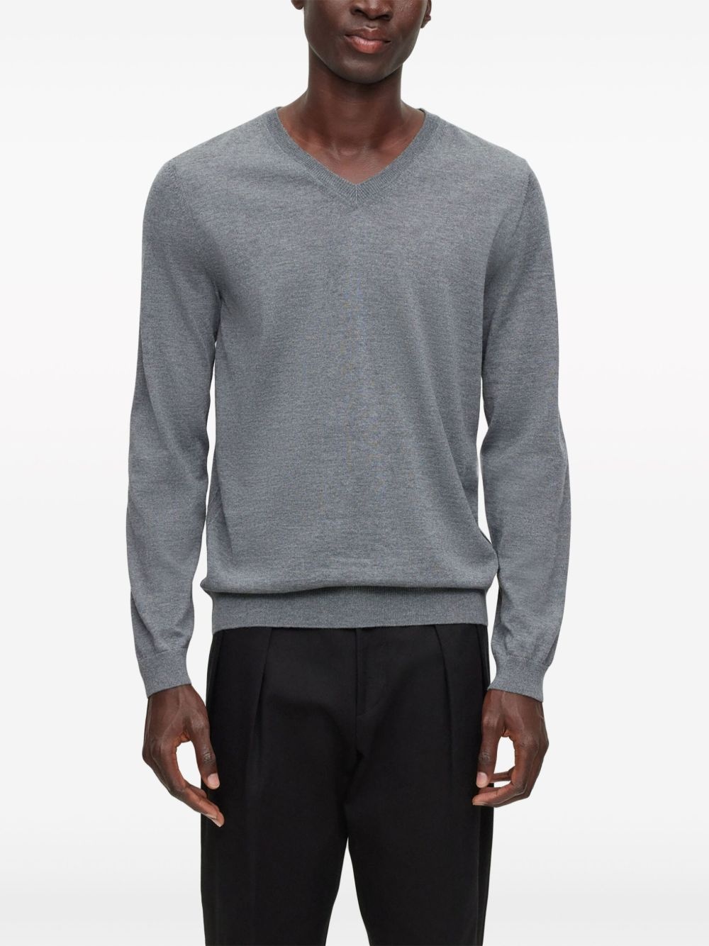 V-neck virgin-wool jumper - 3