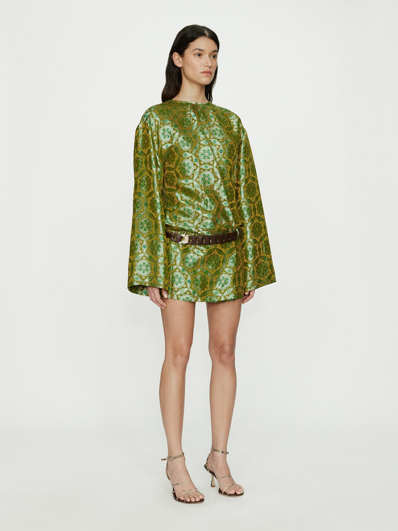 Palmira Leather Belted Long Sleeve Mini Dress 4