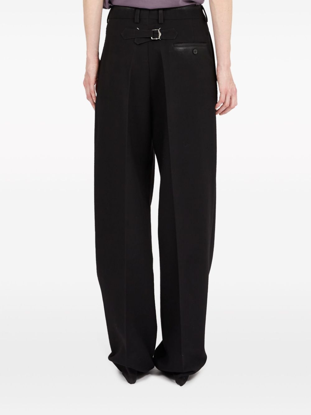 straight-leg gabardine wool trousers - 6