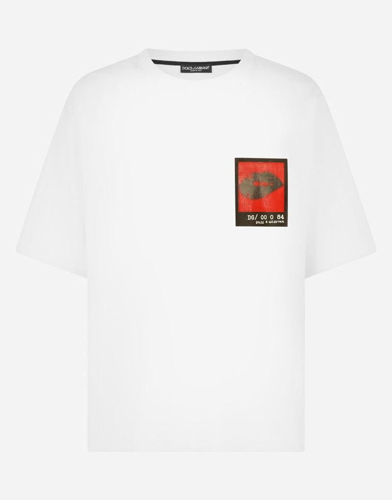 Stretch technical jersey T-shirt with print 1