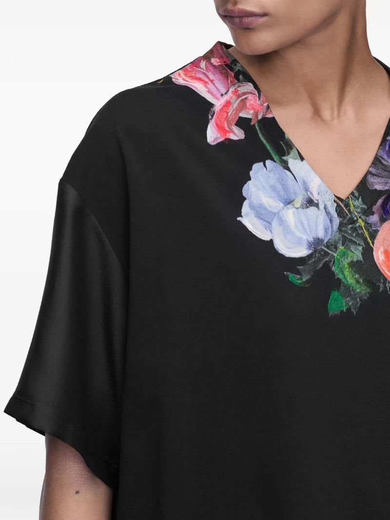PAINTED FLORAL T-SHIRT - BLACK 6