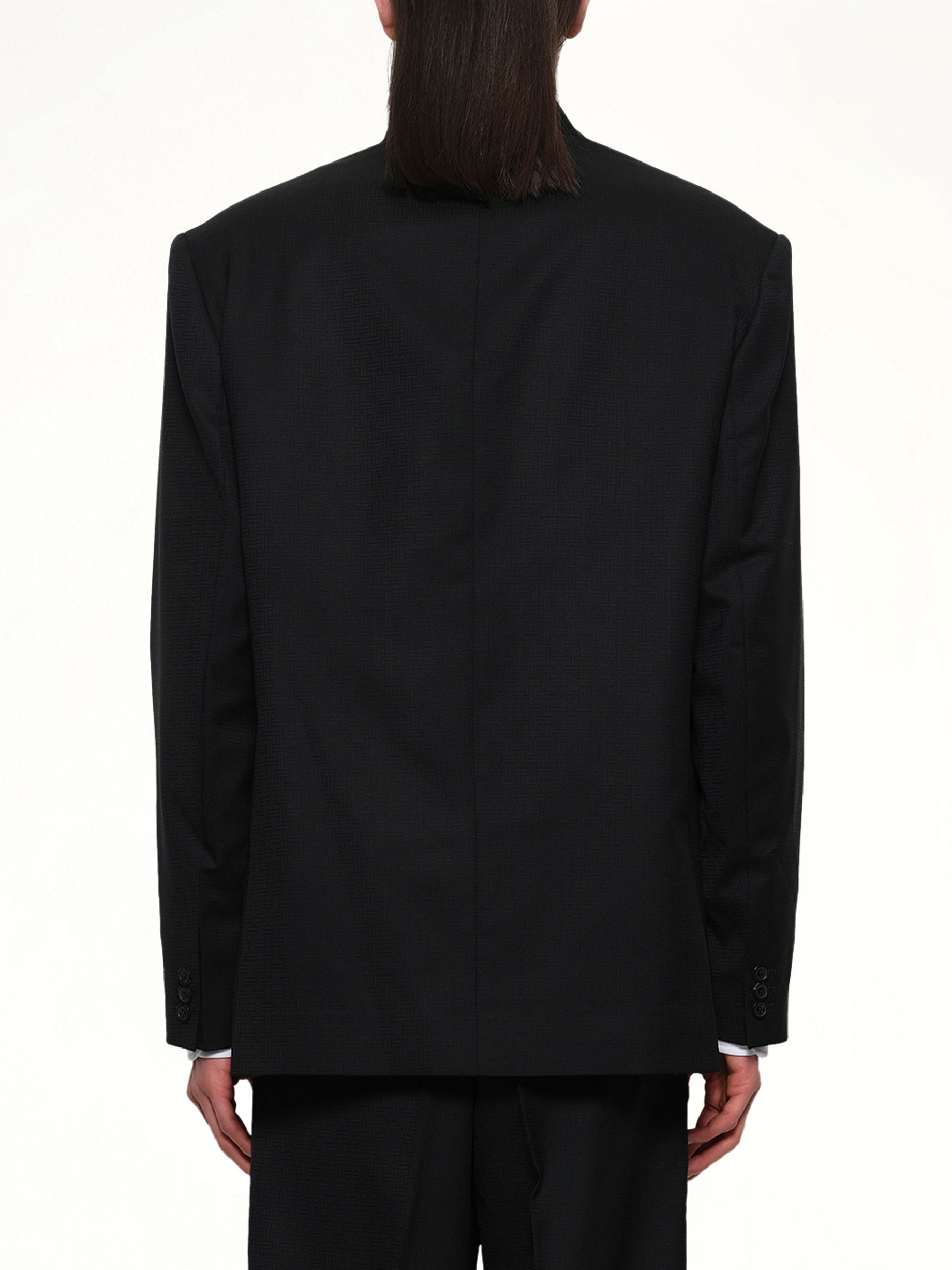 Kenzo Weave Kimono Tailored Jacket in Black - 5