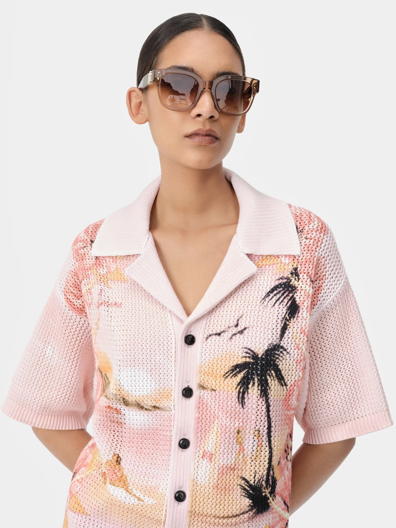 WOMEN'S AMIRI PARADISE CROCHET POLO - 5