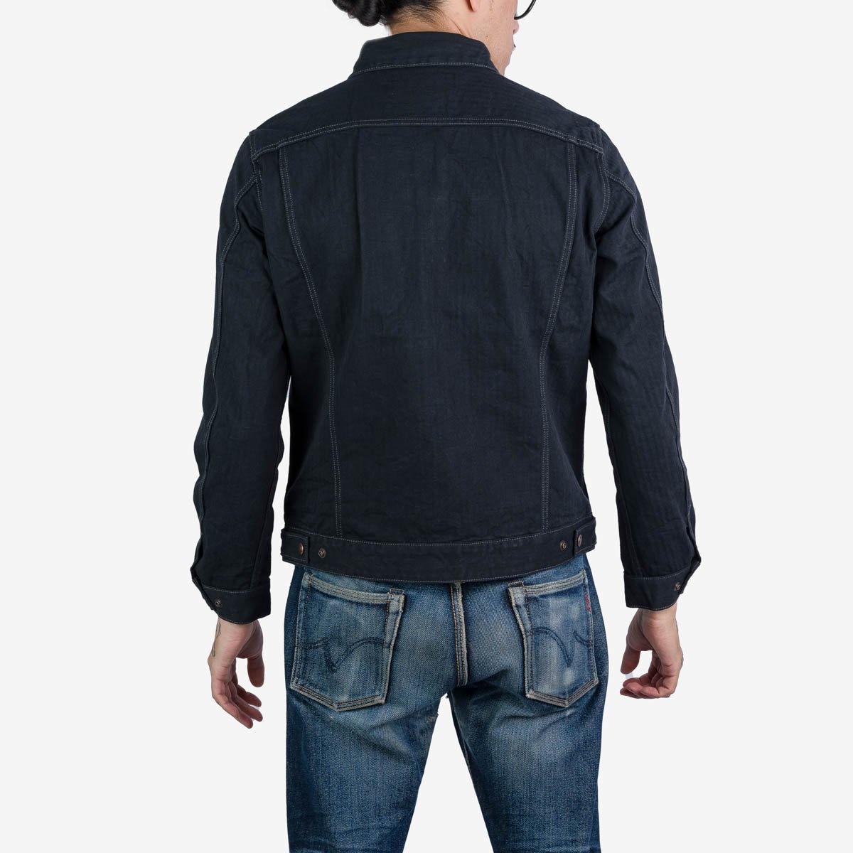 IHJ-124-BLK 10oz Herringbone Work Jacket - Black - 4