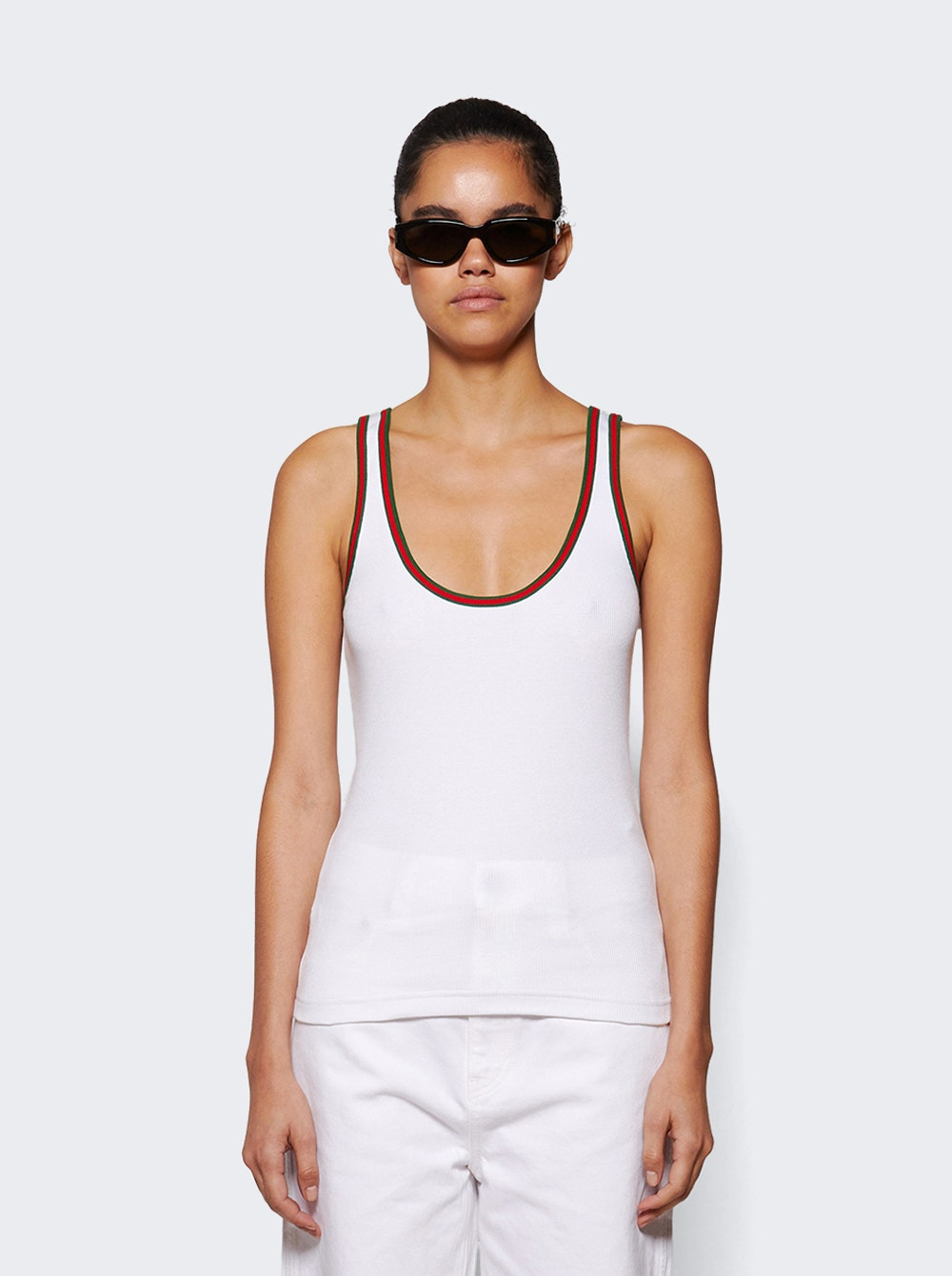Rib Tank Top White - 2
