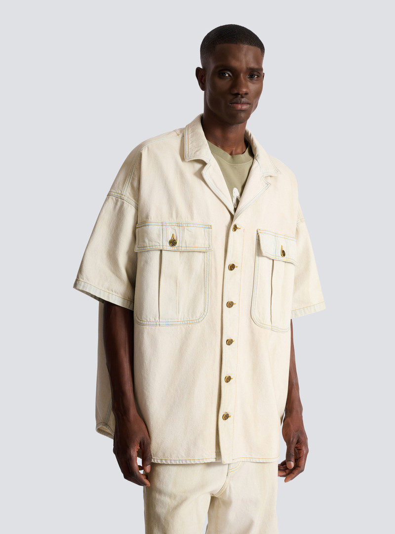Faded denim overshirt 6