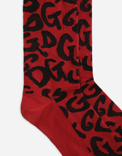 Dolce & Gabbana Stretch cotton socks with jacquard DG logo outlook