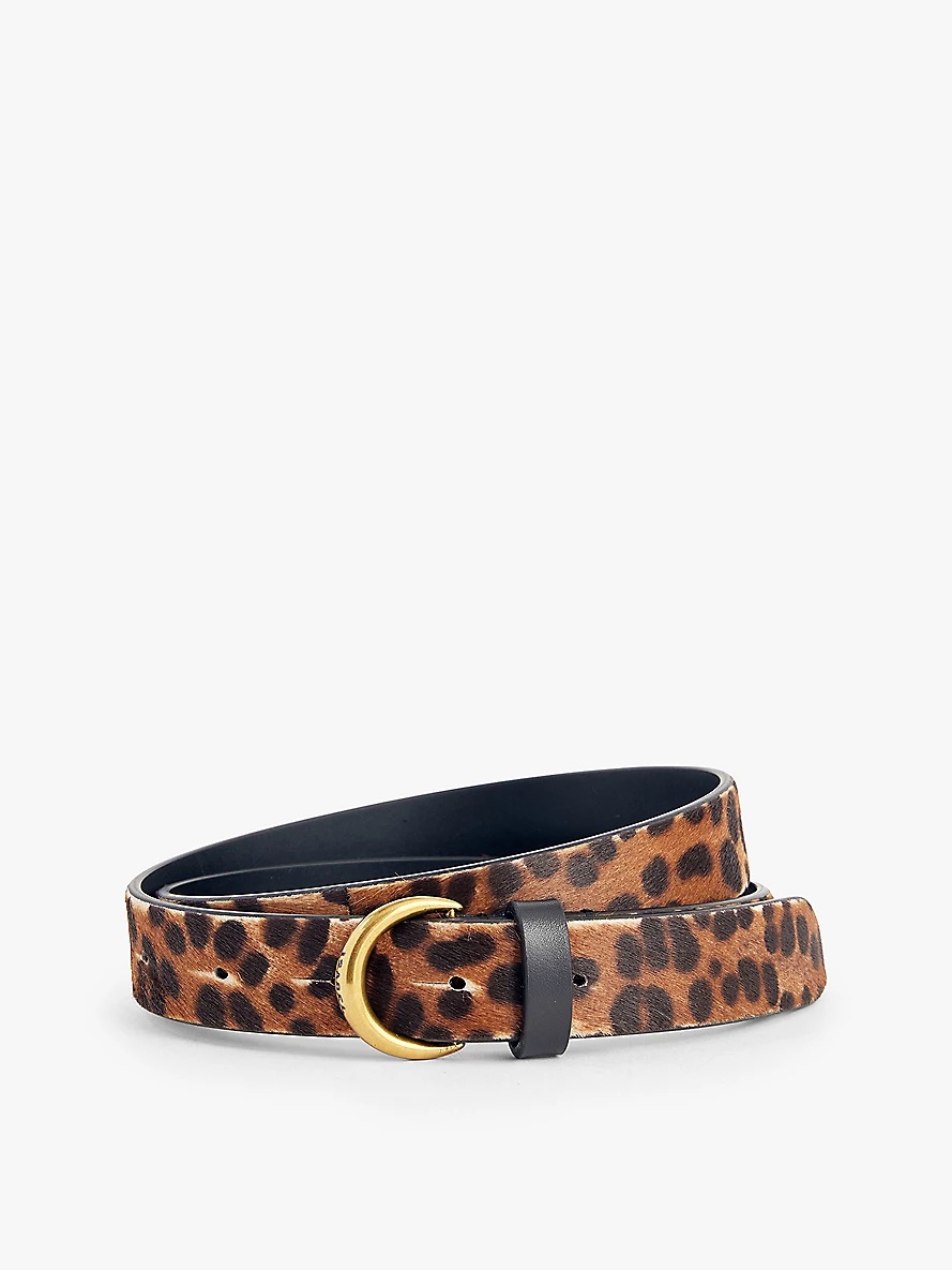 Luno leopard-print leather belt - 1