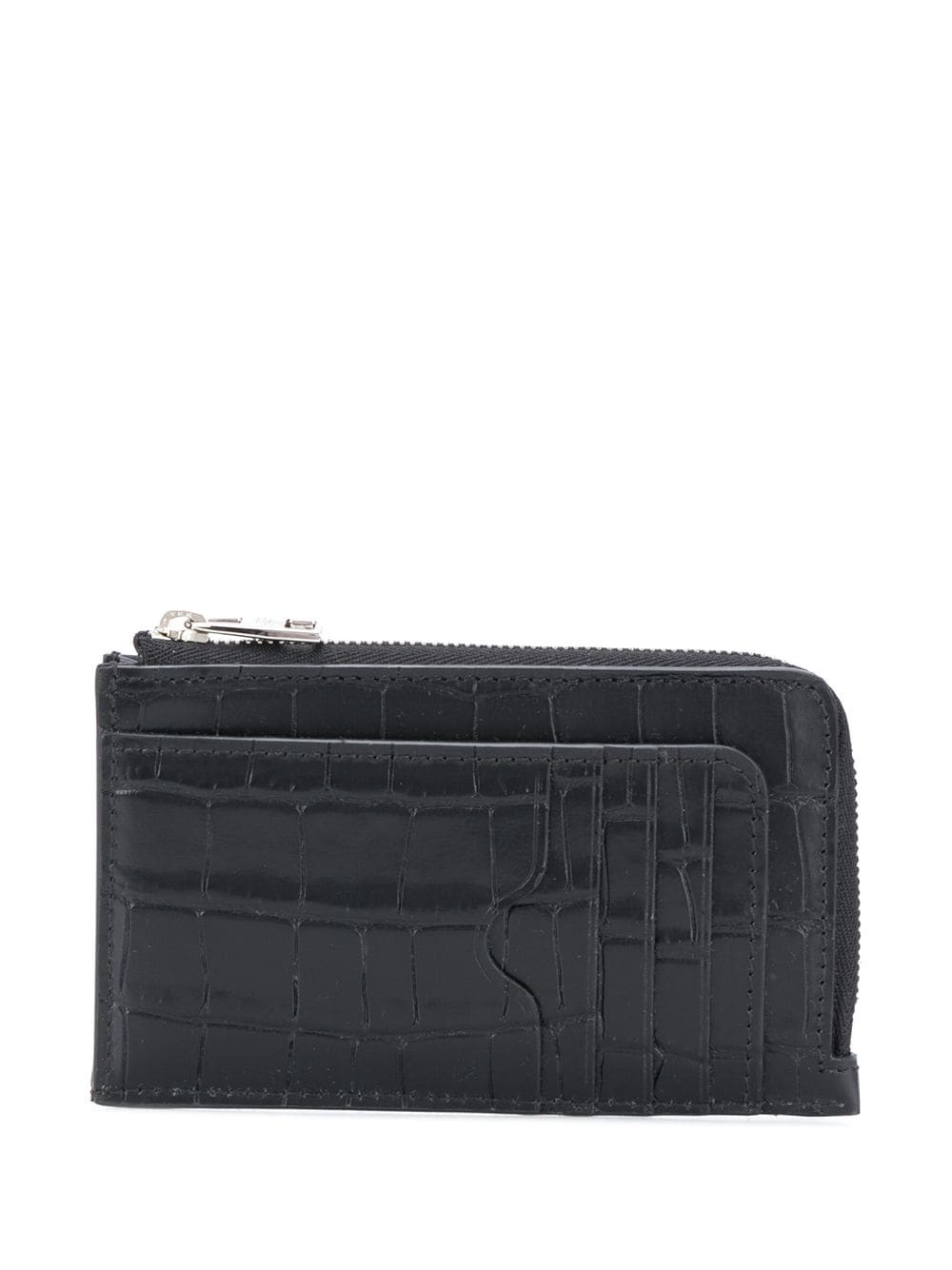 crocodile-embossed skull-stud wallet - 1