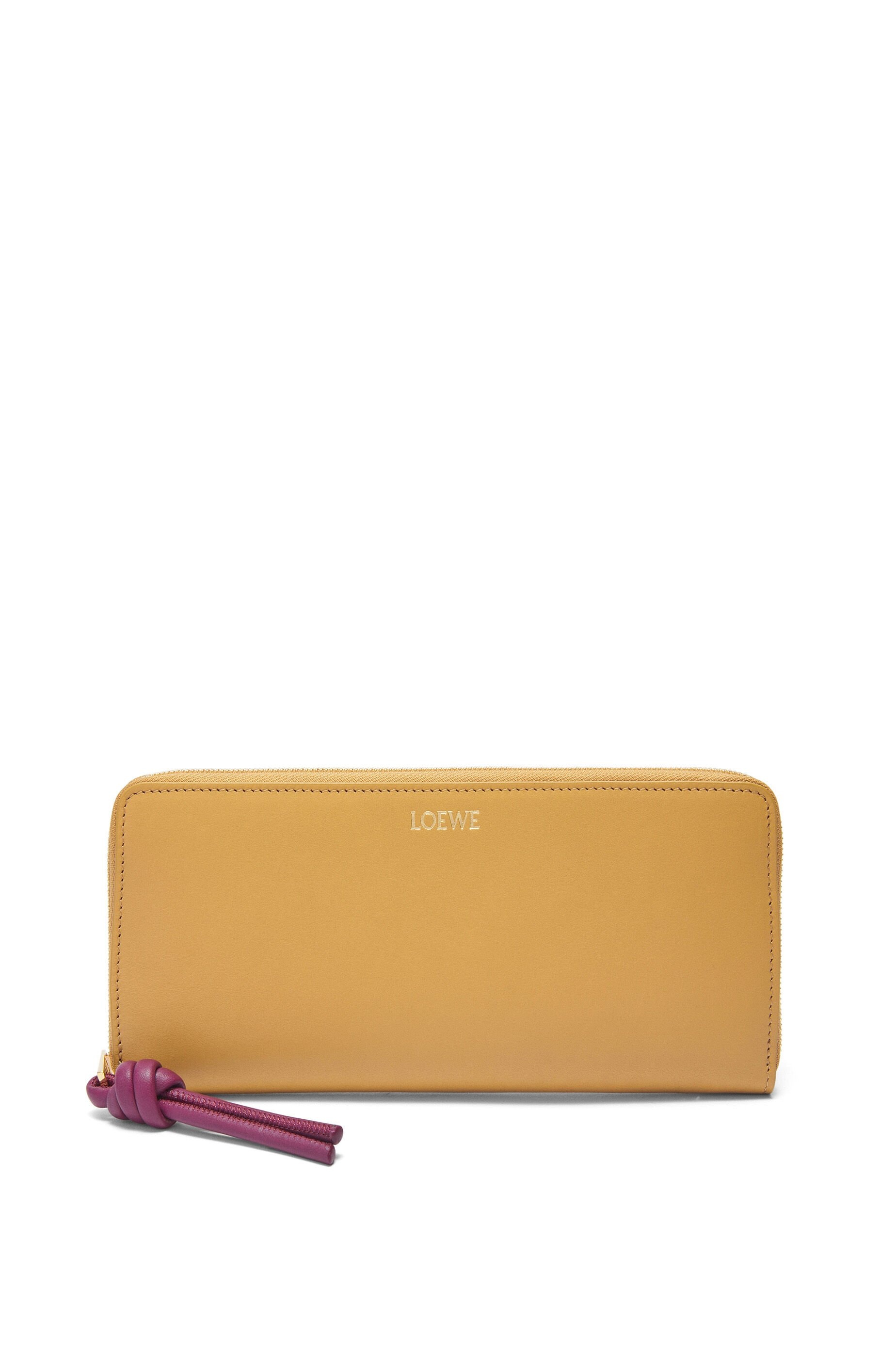 Knot zip around wallet in shiny nappa calfskin - 1