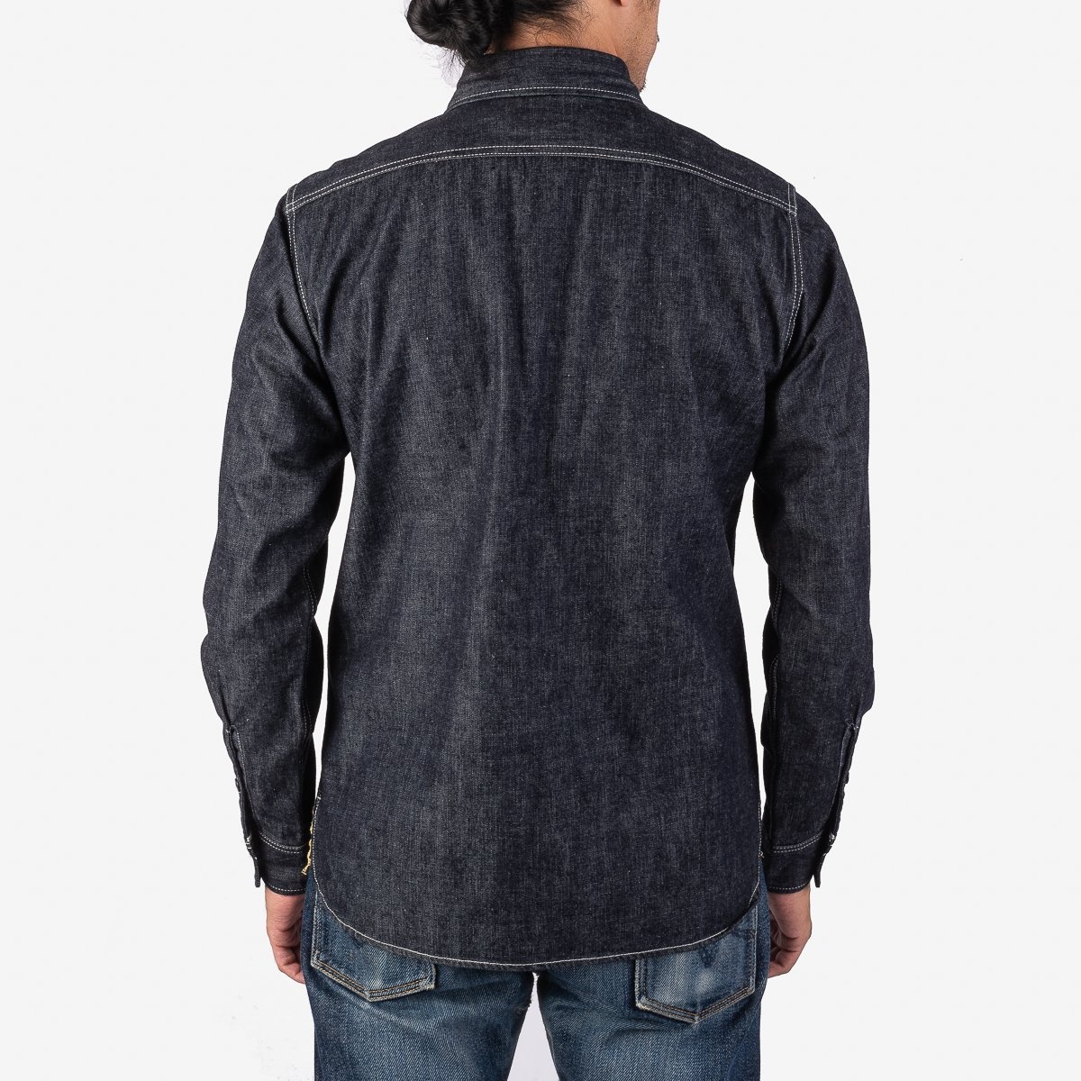 IHSH-322-IND 10oz Selvedge Denim Work Shirt - Indigo - 3