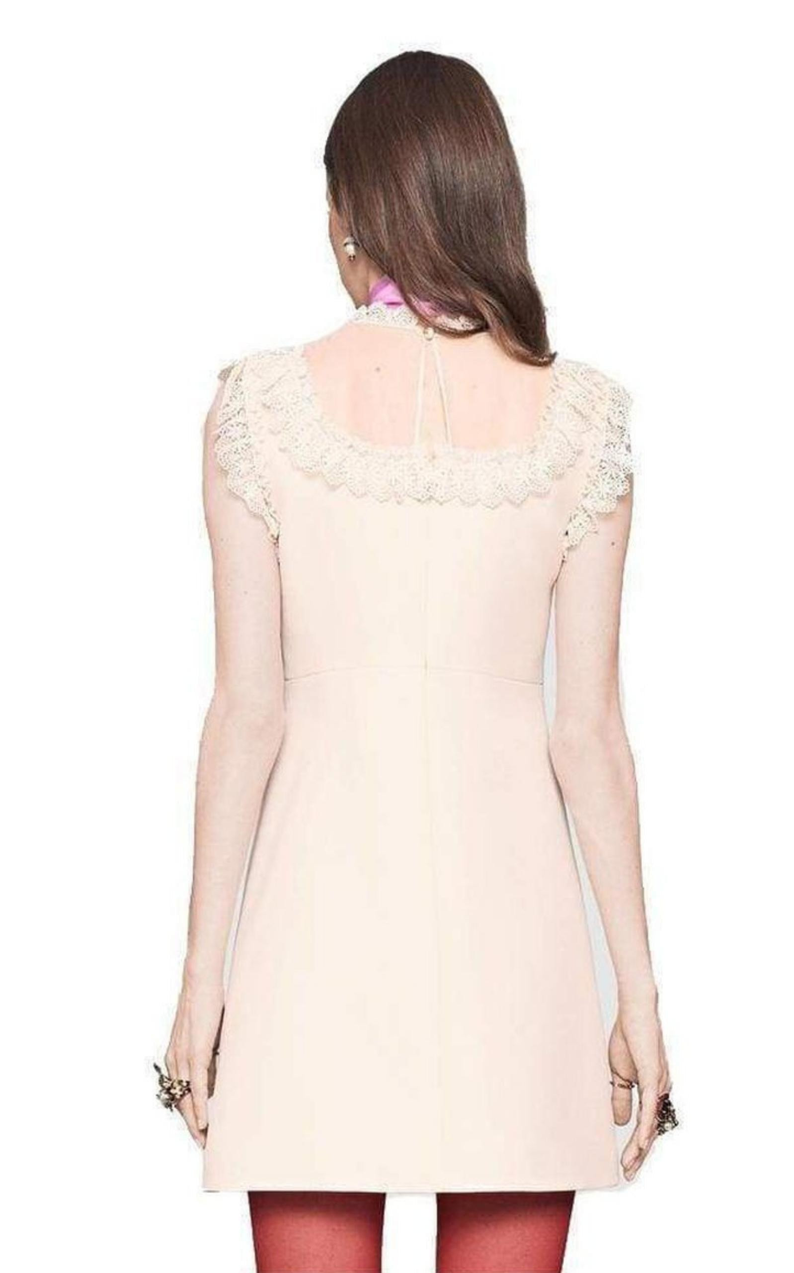 Wool & Silk Blend Mini Dress with Pussycat Bow - 5