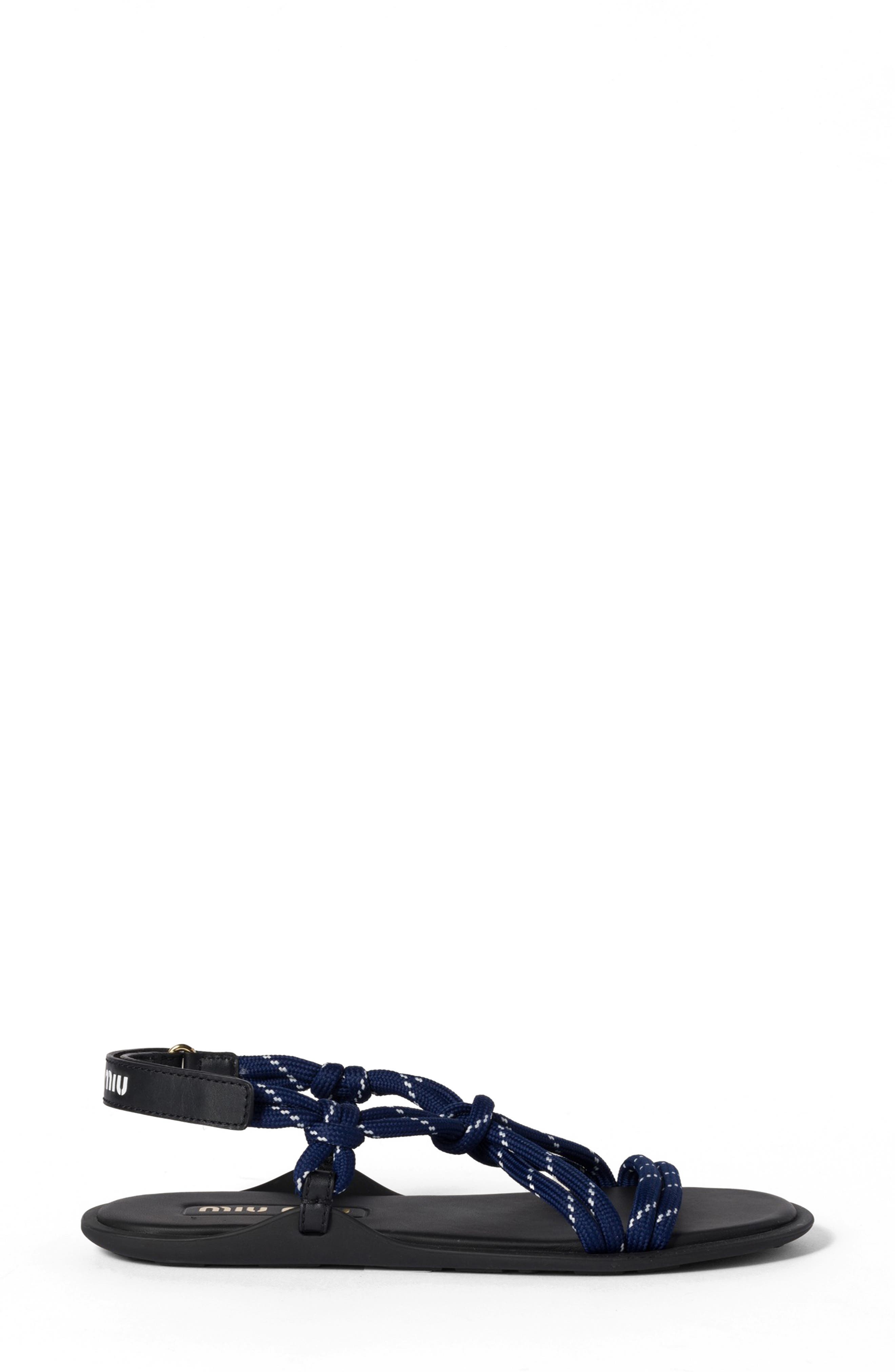 Miu Miu Nastro Cord Sandal in Baltico at Nordstrom - 2