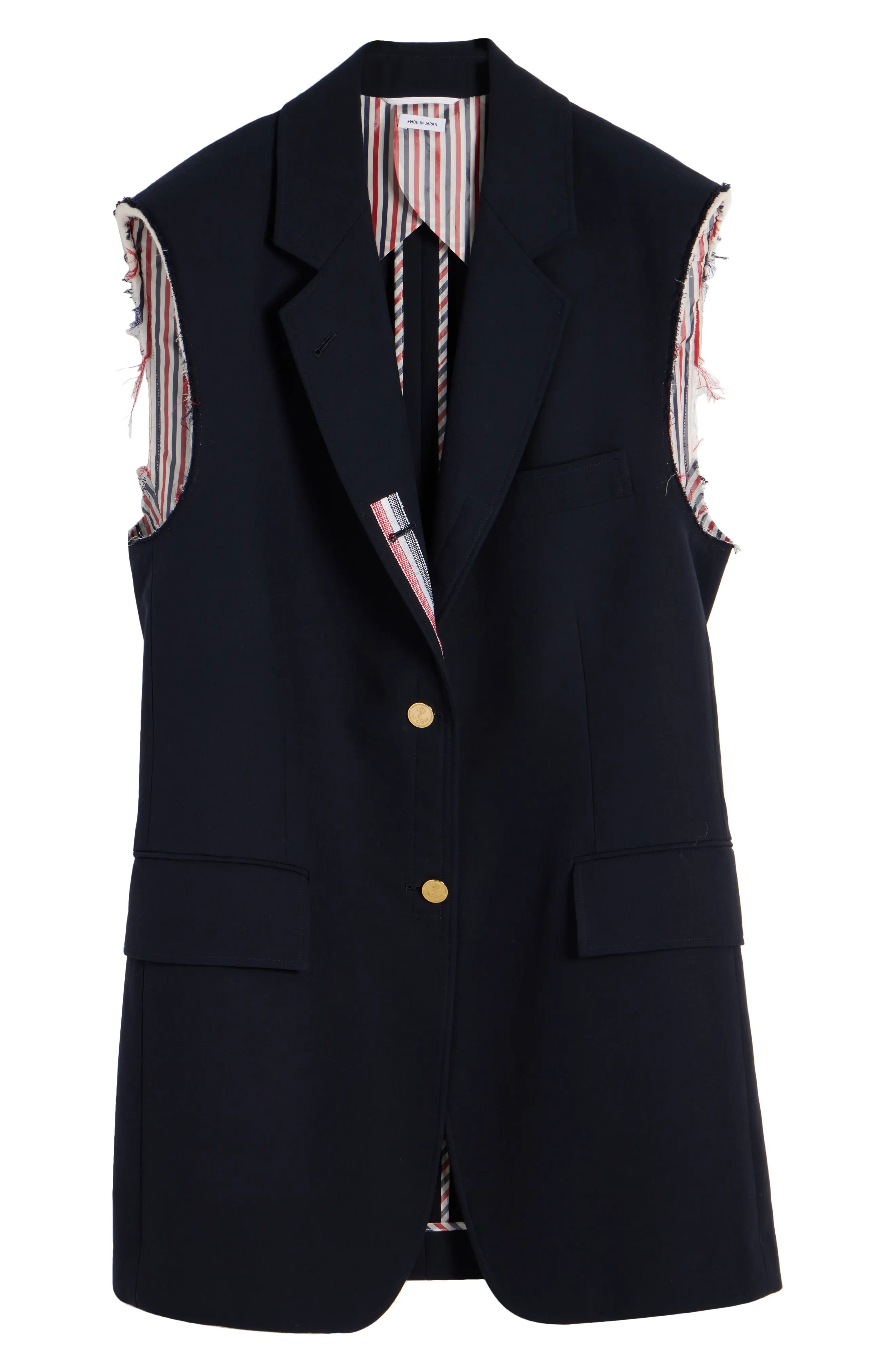 Oversize Sleeveless Cotton Blend Blazer - 7