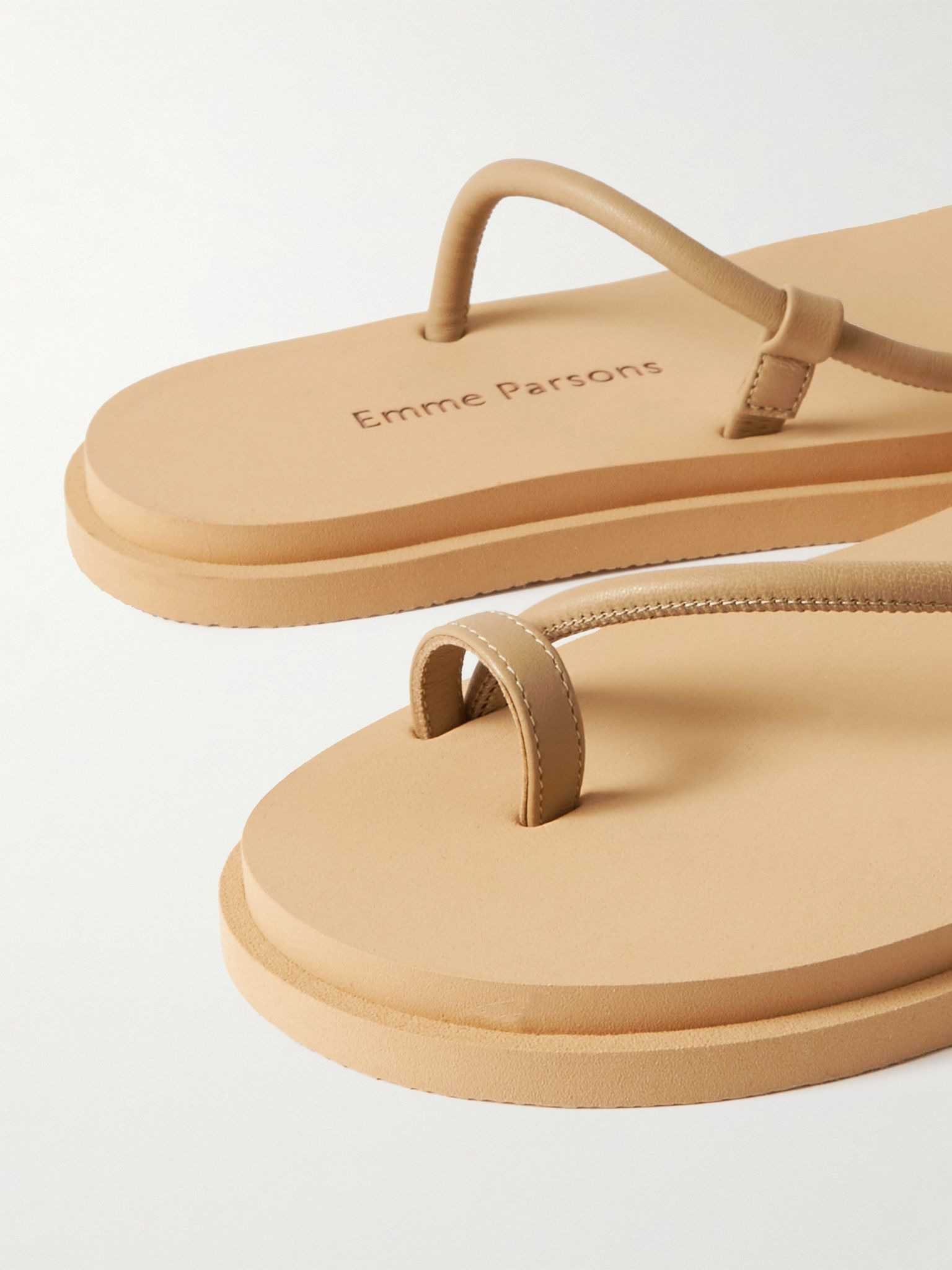 Bari Pool leather sandals Beige - 4