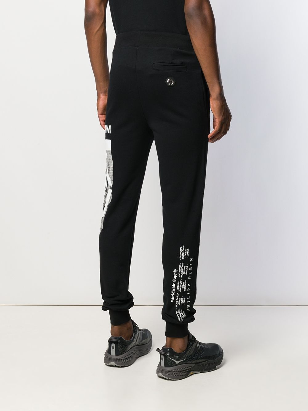 skull print track trousers - 4