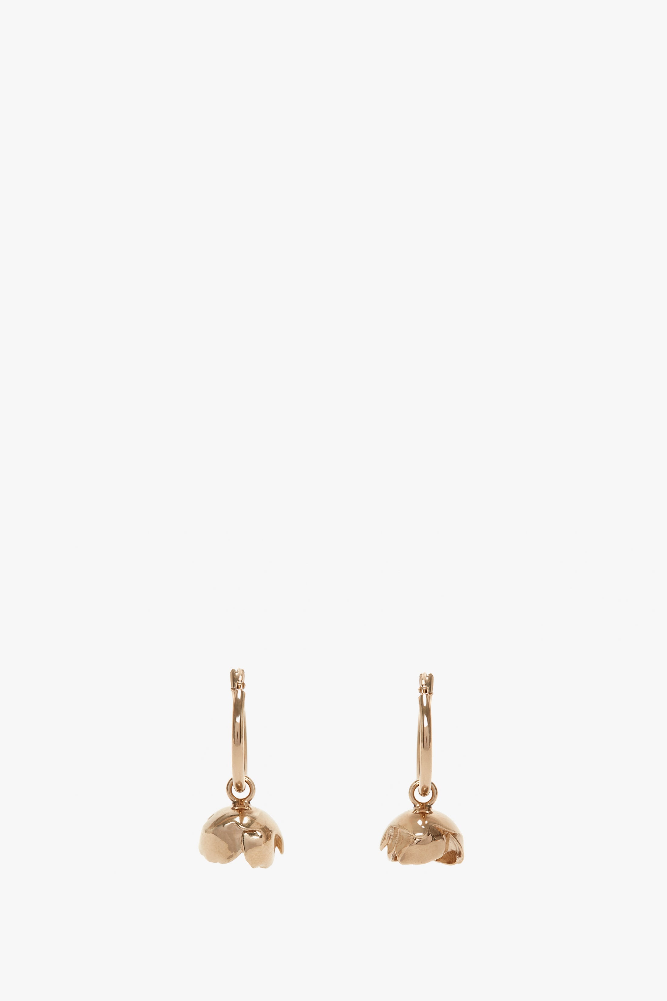 Exclusive Camellia Flower Hoop Earrings In Gold - 2