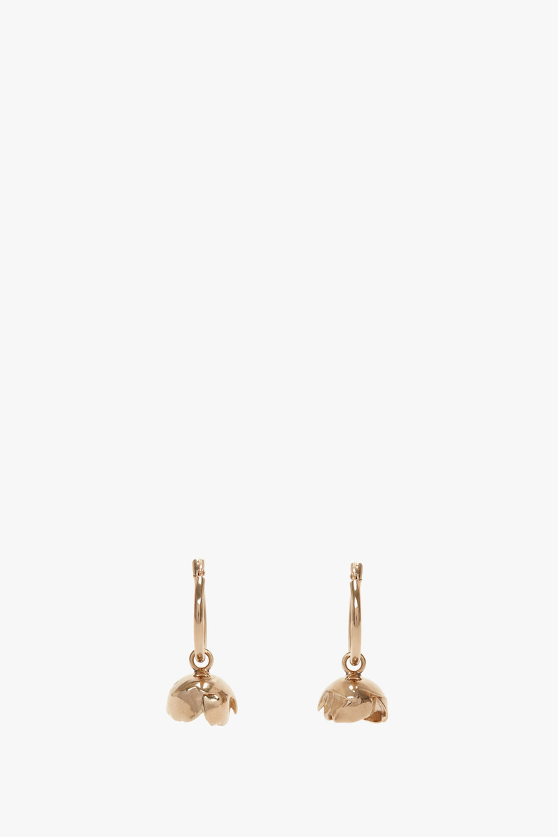 Victoria Beckham Exclusive Camellia Flower Hoop Earrings In Gold outlook