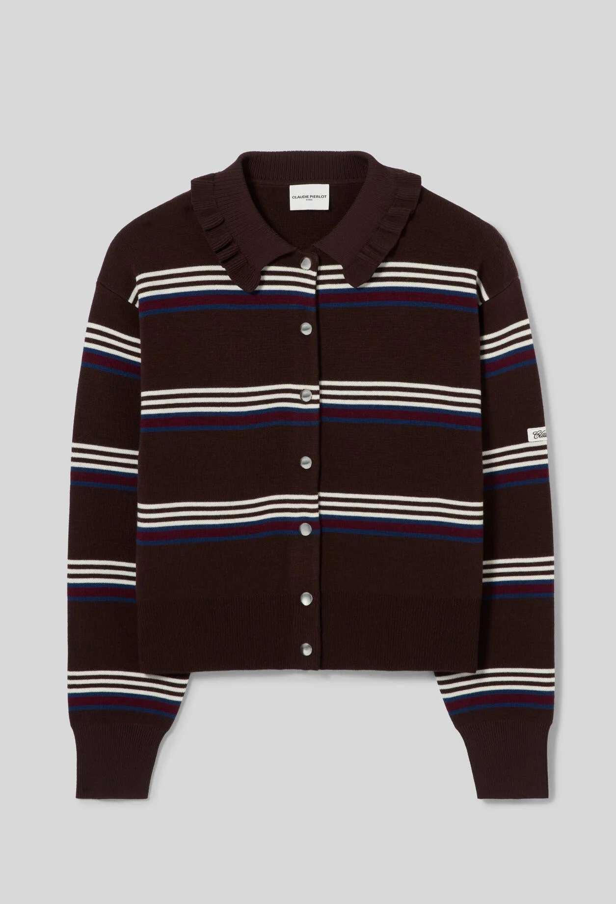 STRIPED KNITTED CARDIGAN - 1