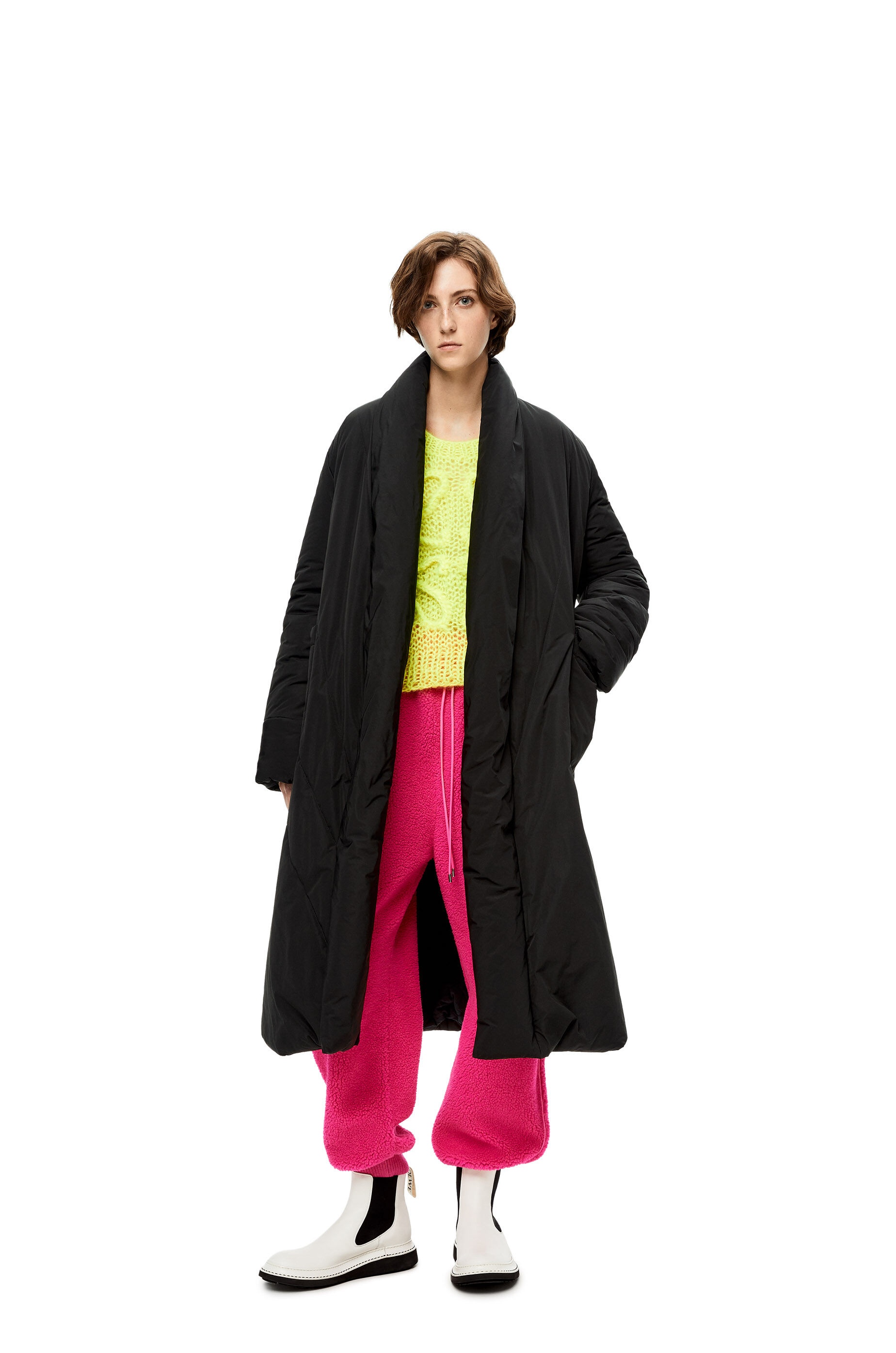 Belted padded coat in nylon - 2