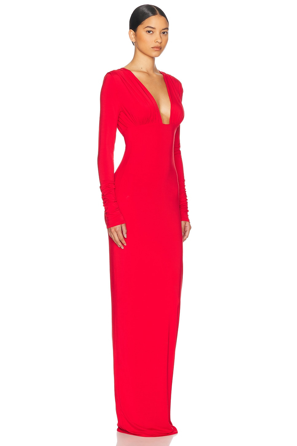 Jersey Deep V Maxi Dress - 2