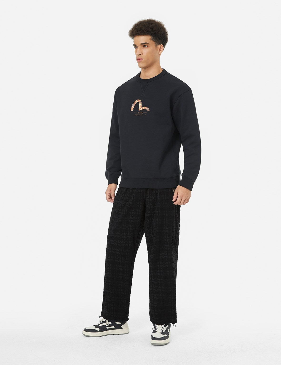 Allover Kamon Jacquard Relax Fit Sweatpants - 4