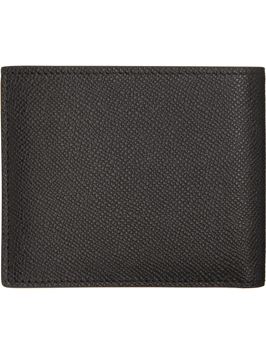Black Small Grain Leather Bifold Wallet - 2