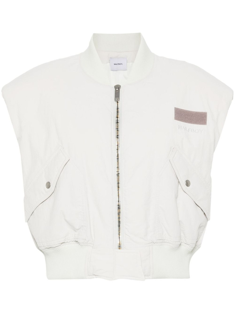 sleeveless padded bomber jacket 1