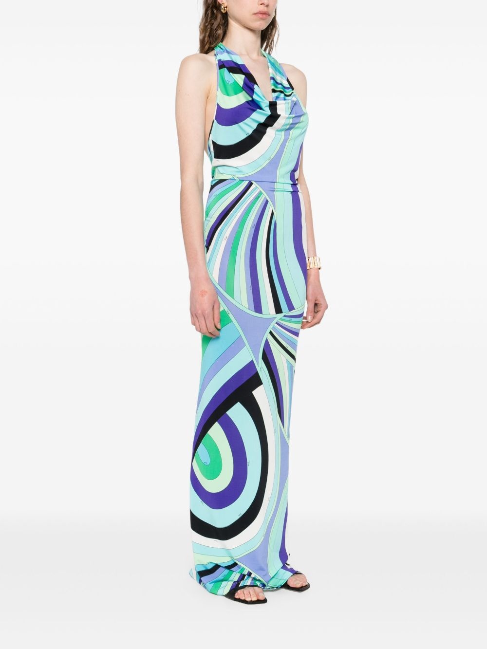 Iride-print maxi dress - 3