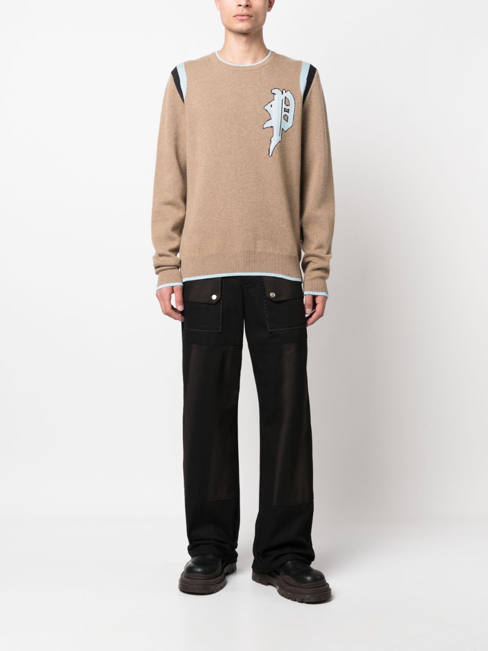 intarsia-knit logo knitted sweatshirt - 2