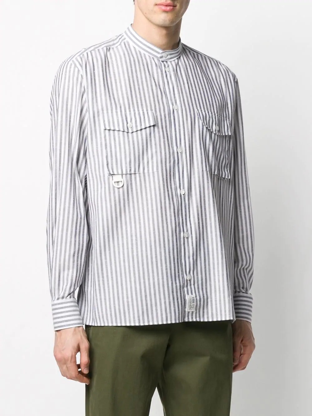 striped button-up shirt - 3