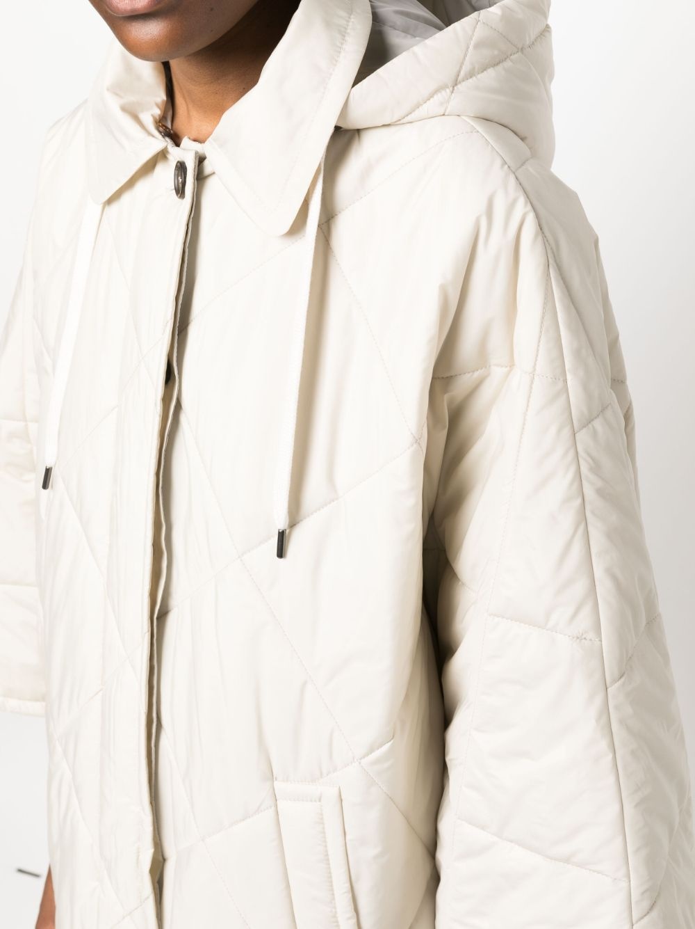 wide-sleeve quilted coat - 5