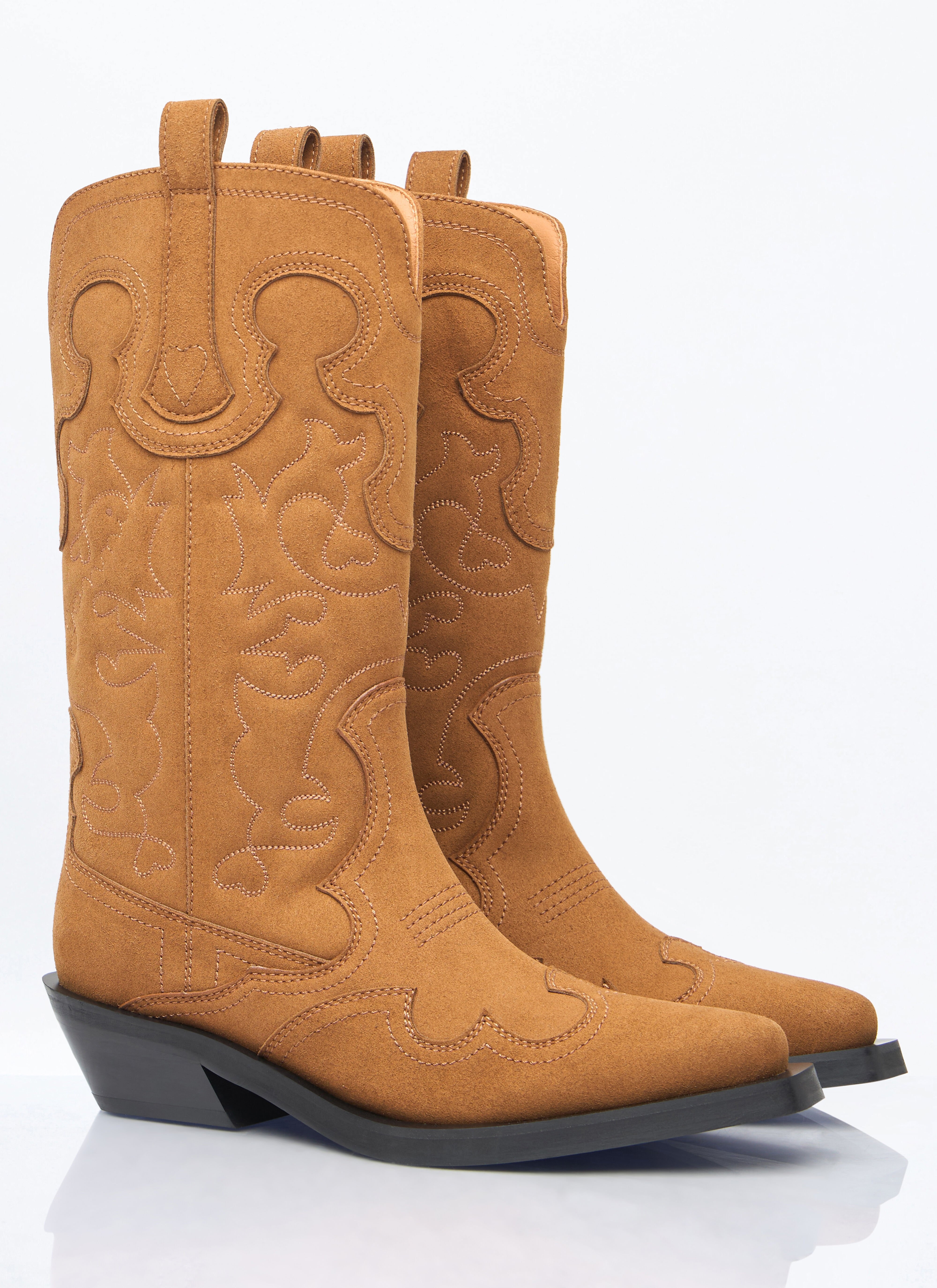 Mid Shaft Embroidered Western Boots - 3