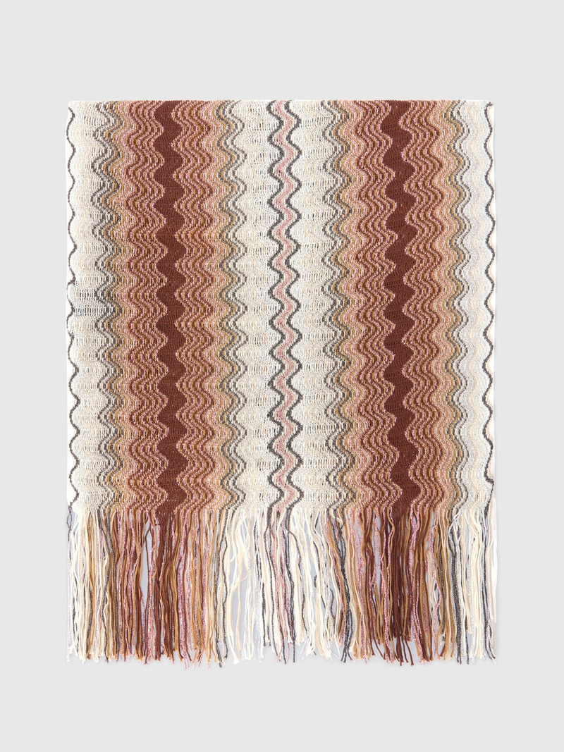 Cotton and viscose-blend scarf with fringes 1