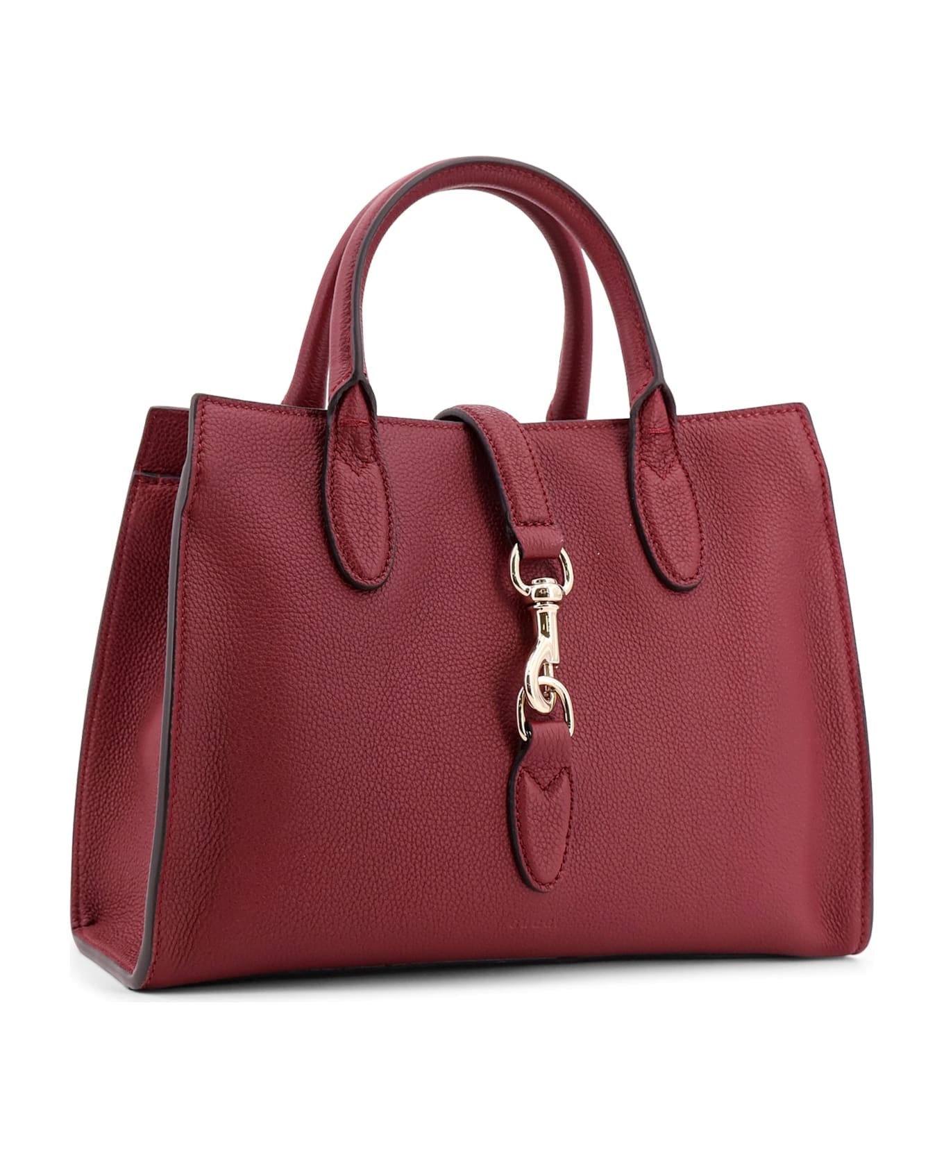 Leather Handbag With Metal Detail - 3