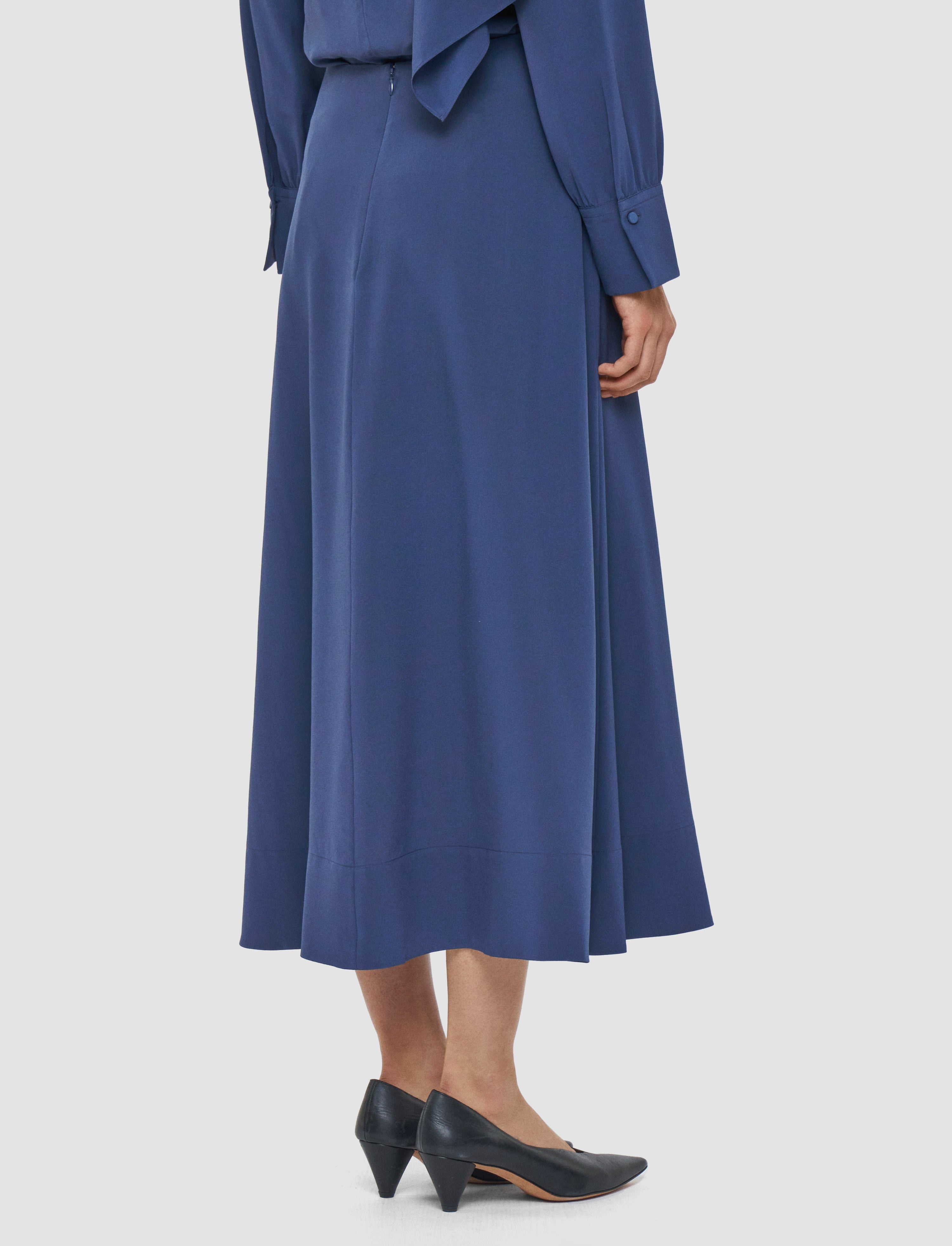 Fran Crepe de Soie Knot Silk Skirt - 3