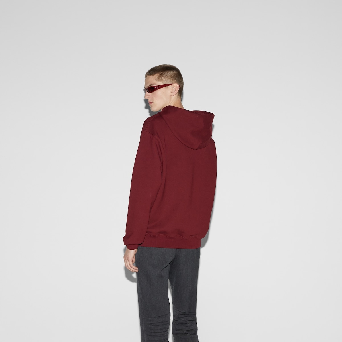 Cotton jersey printed hooded sweatshirt - 4