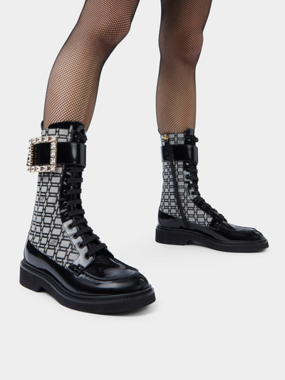 Roger Vivier Viv' Rangers Strass Buckle Boots in Fabrics outlook