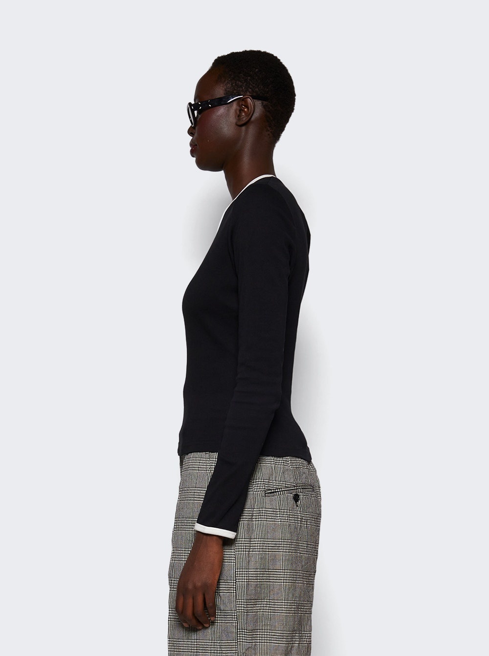 Slash Contrast Top Black And Heritage White - 4