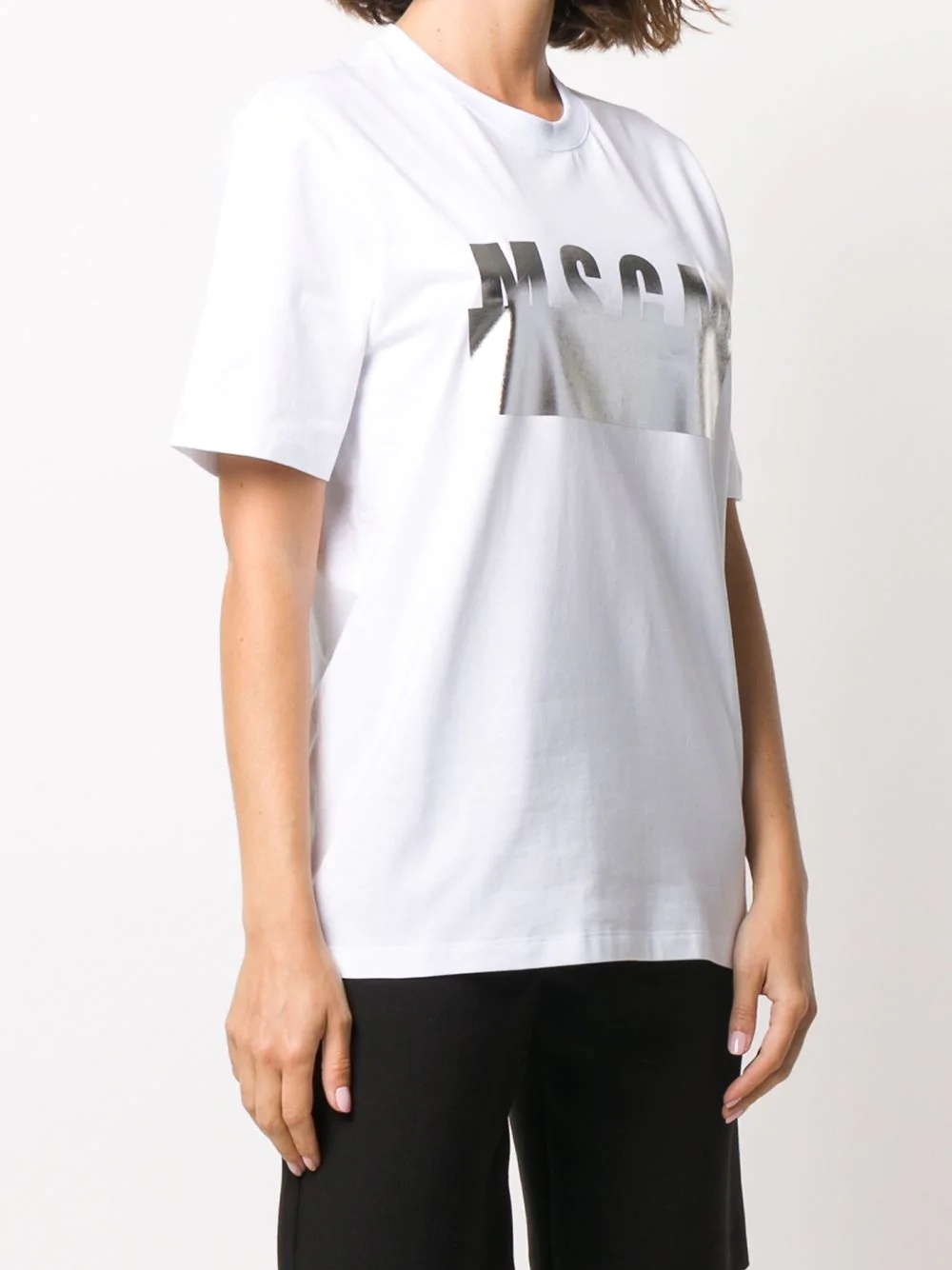 metallic logo-print T-shirt - 3