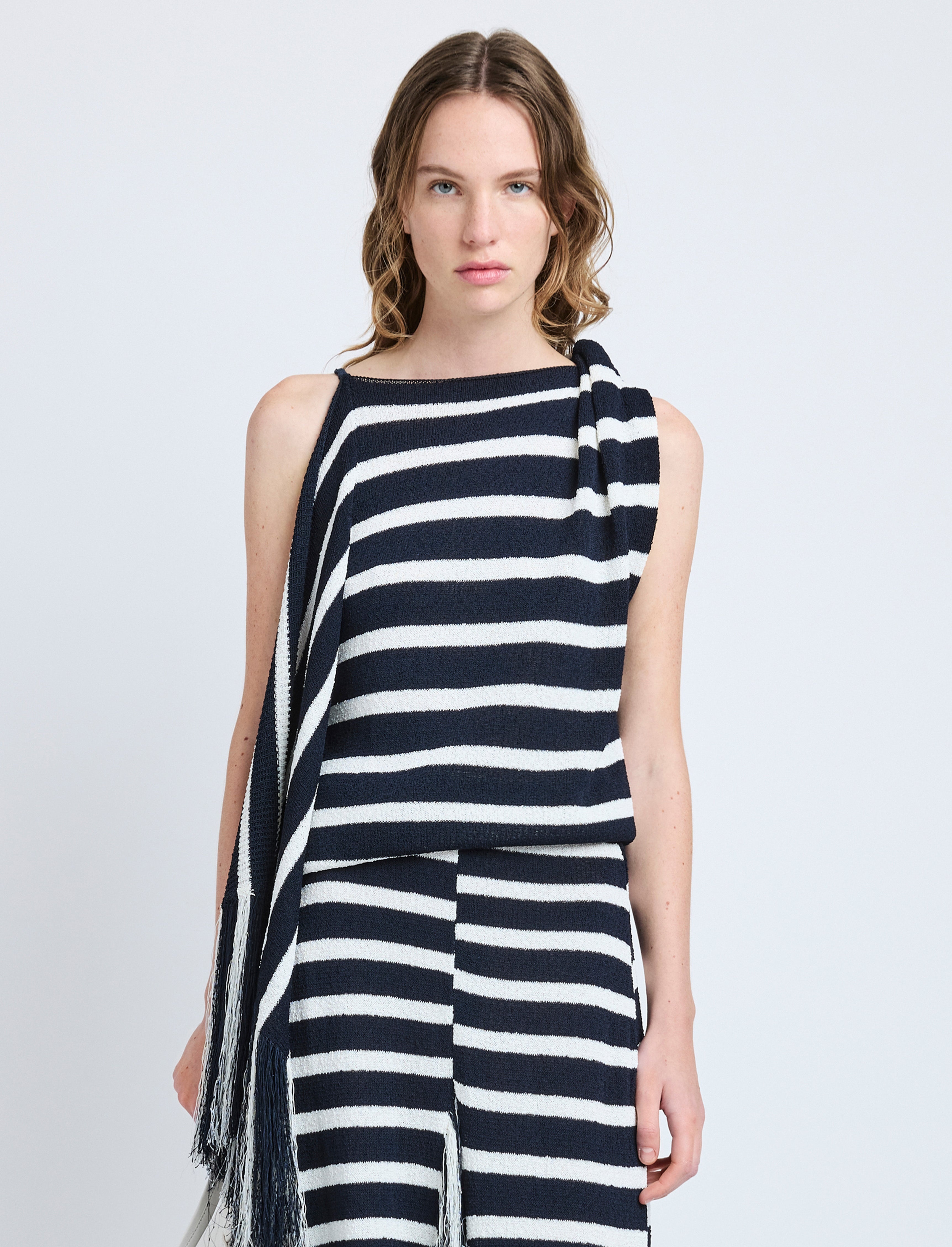 Yves Top in Stripe Fringed Knit - 2