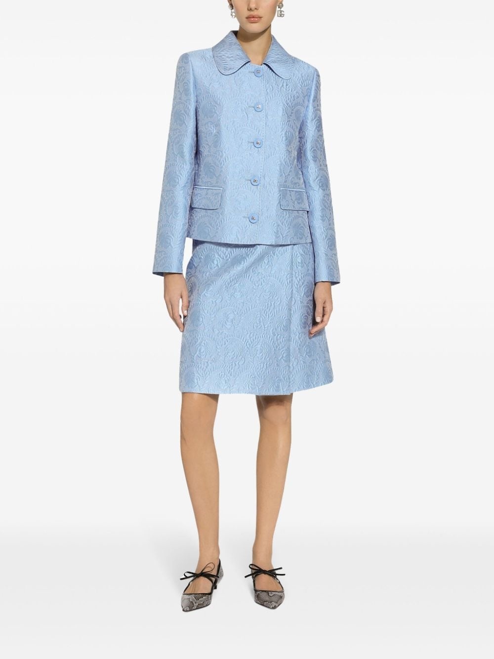 jacquard buttoned jacket - 3