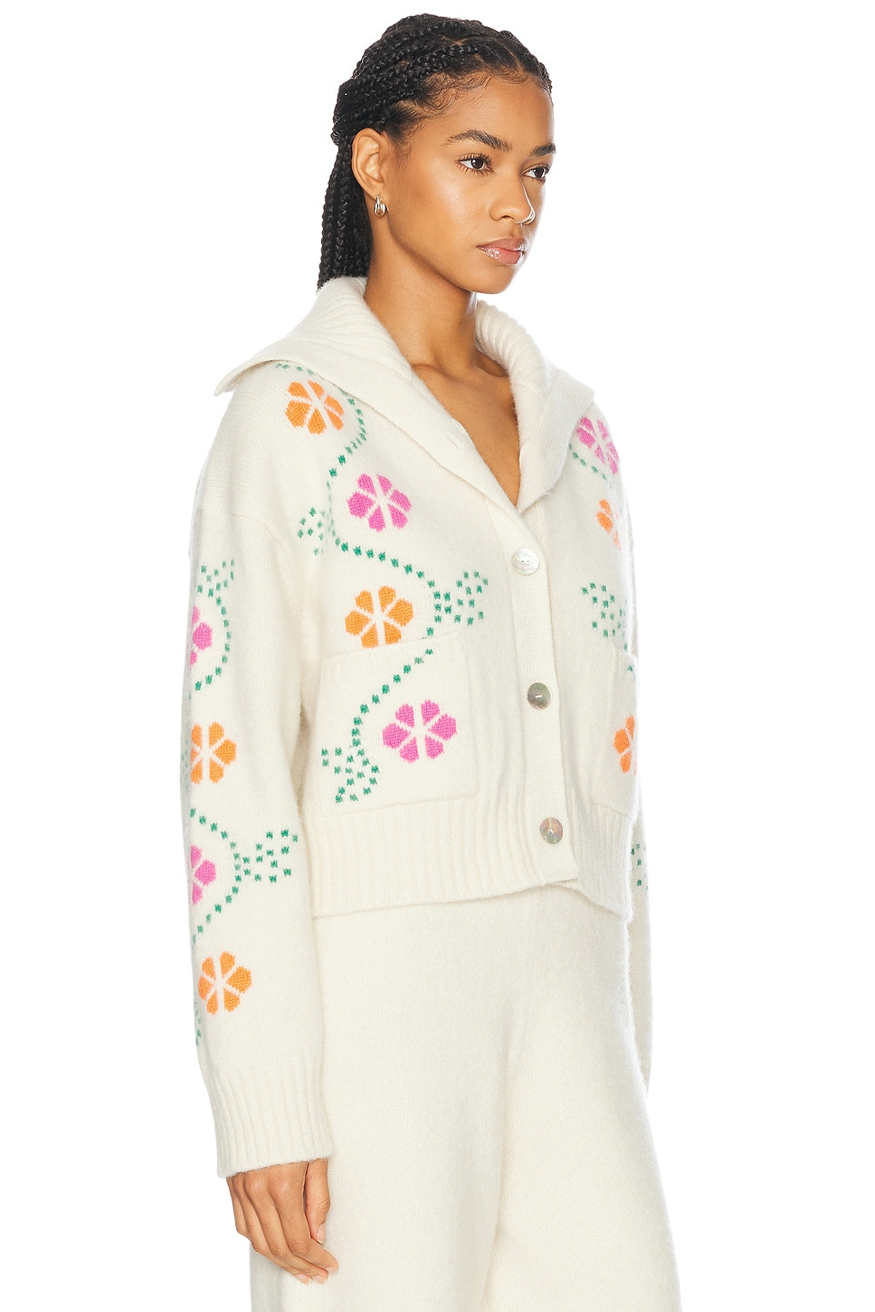 Cashmere Vine Floral Cardigan - 2