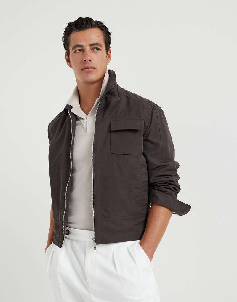 Cotton lightweight knit polo with camp collar 4