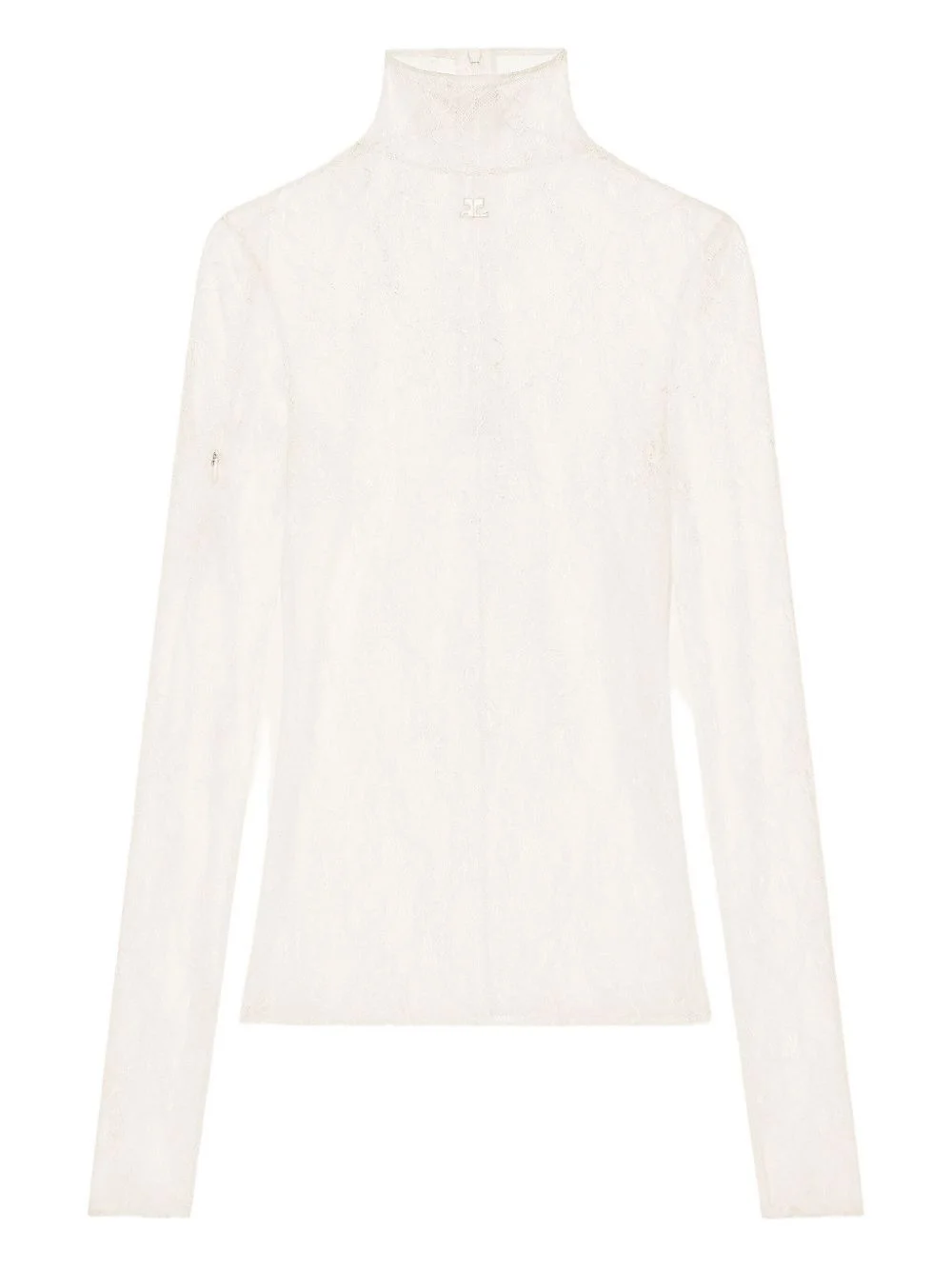 lace turtleneck top - 1