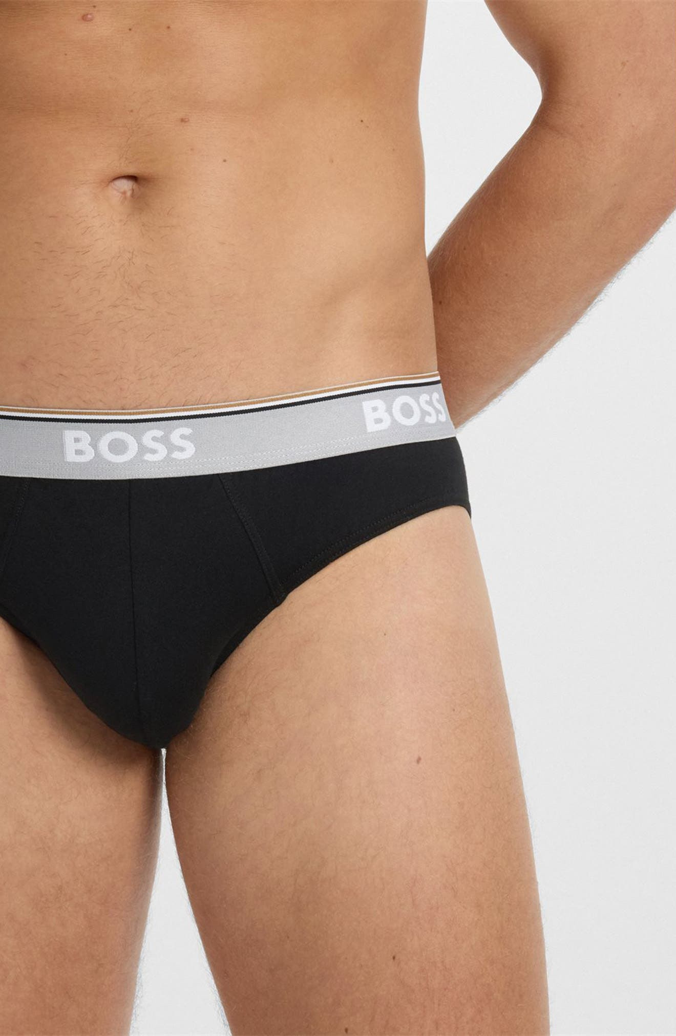 BOSS Assorted 3-Pack Power Stretch Cotton Briefs in Black Multi Pack at Nordstrom - 7