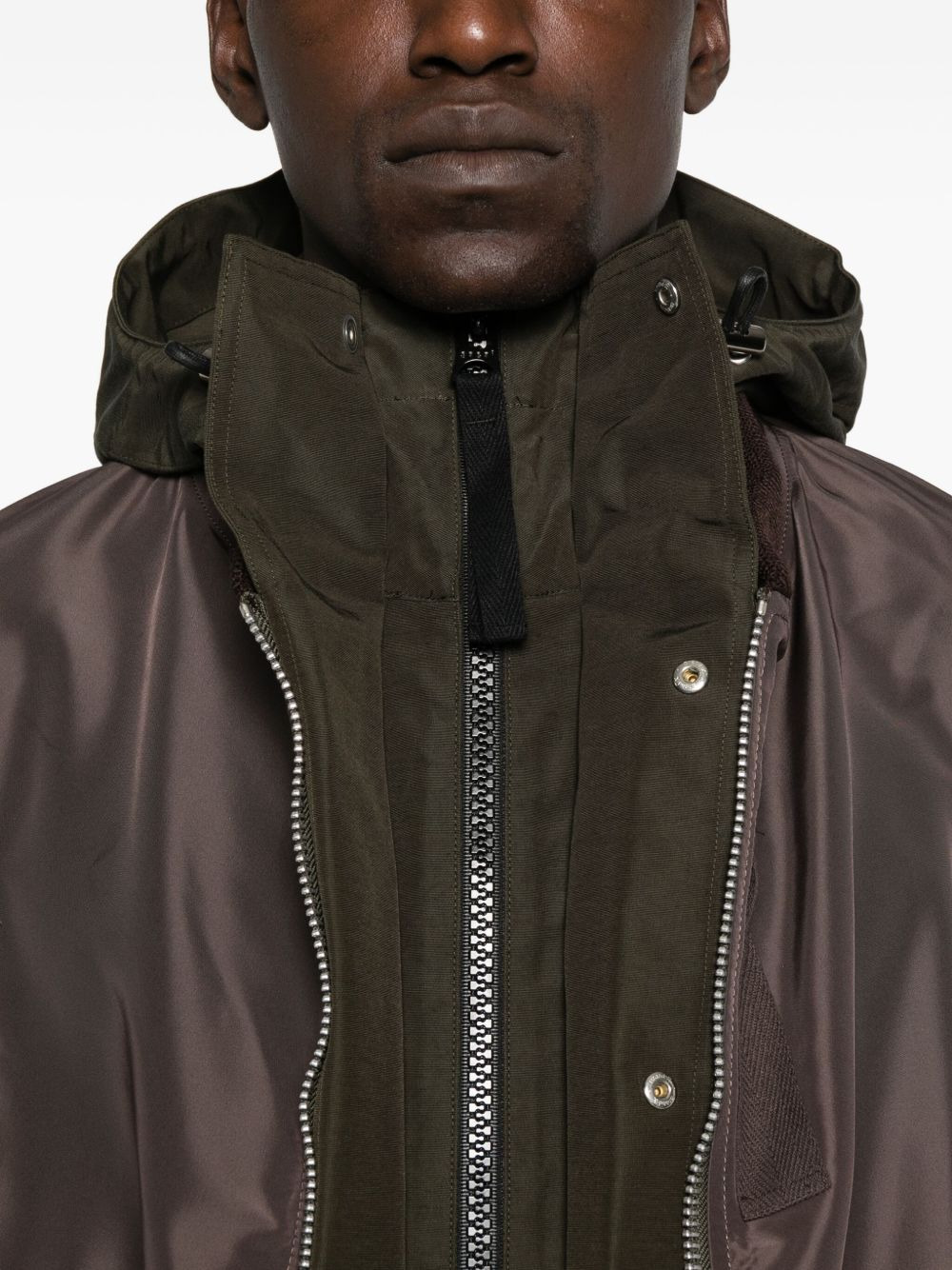 hooded zip-front bomber jacket - 5