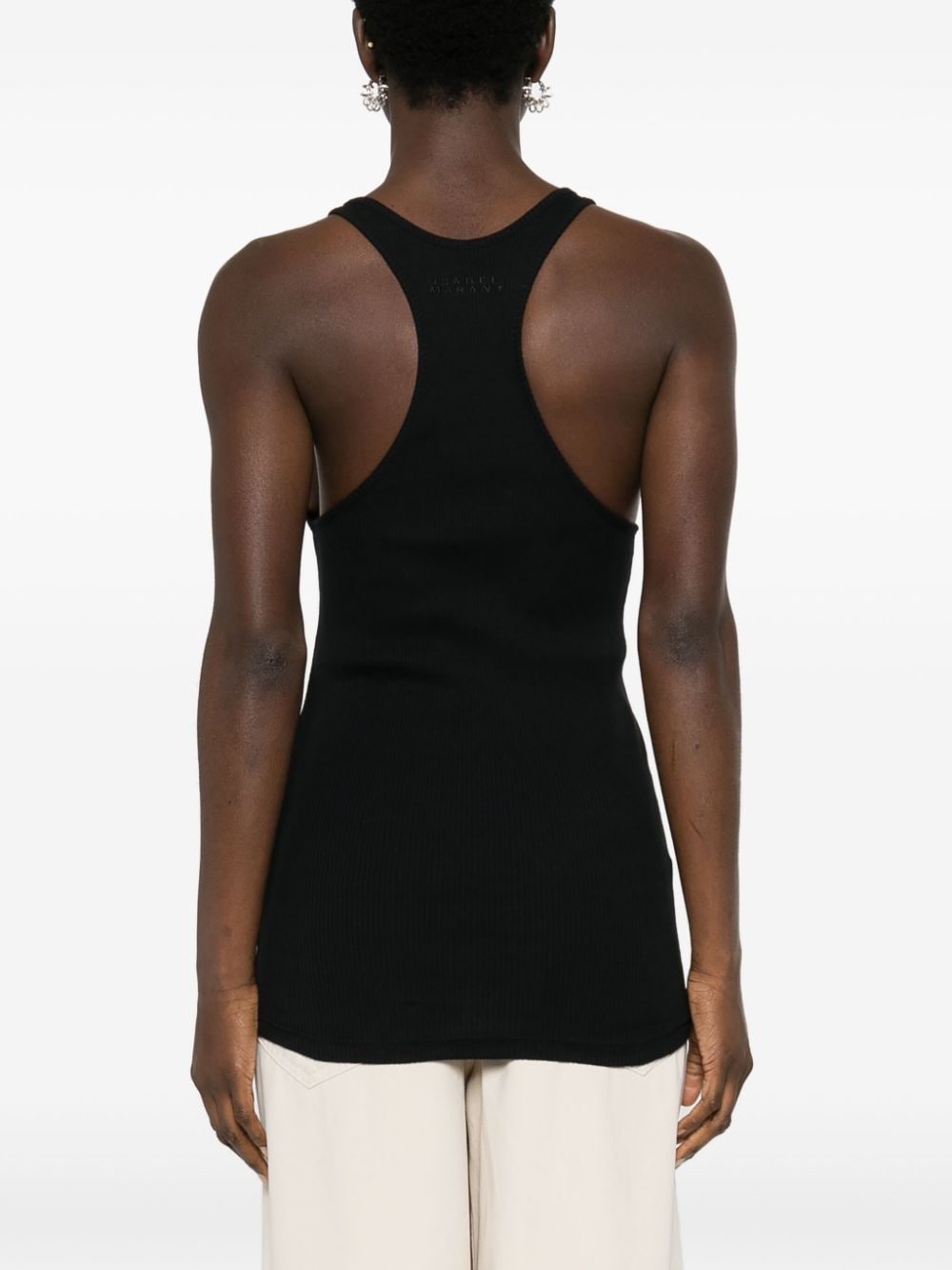 Tenesy logo-embroidery ribbed top - 4