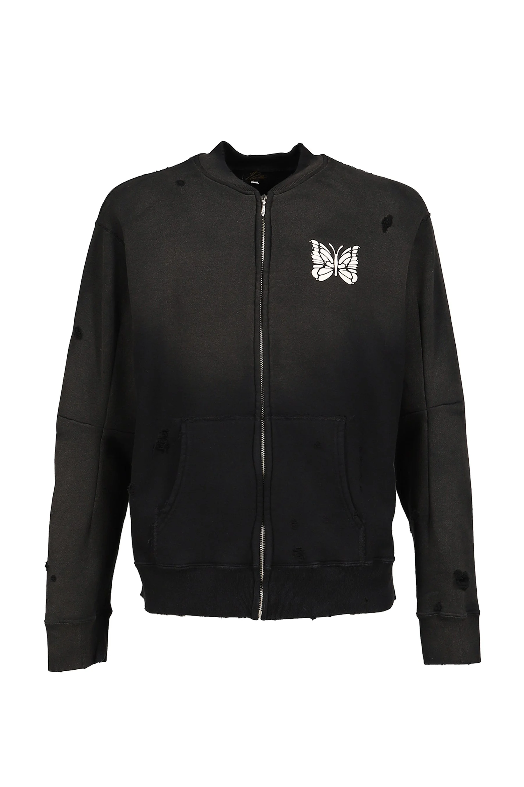 DECONSTRUCTED ZIPPED SWEAT / BLK - 1
